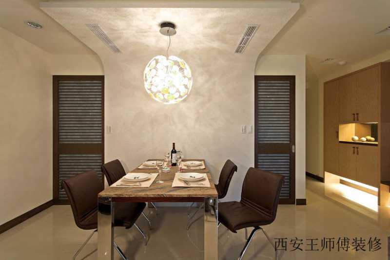 简约二居餐厅隐形门背景墙设计装修案例图