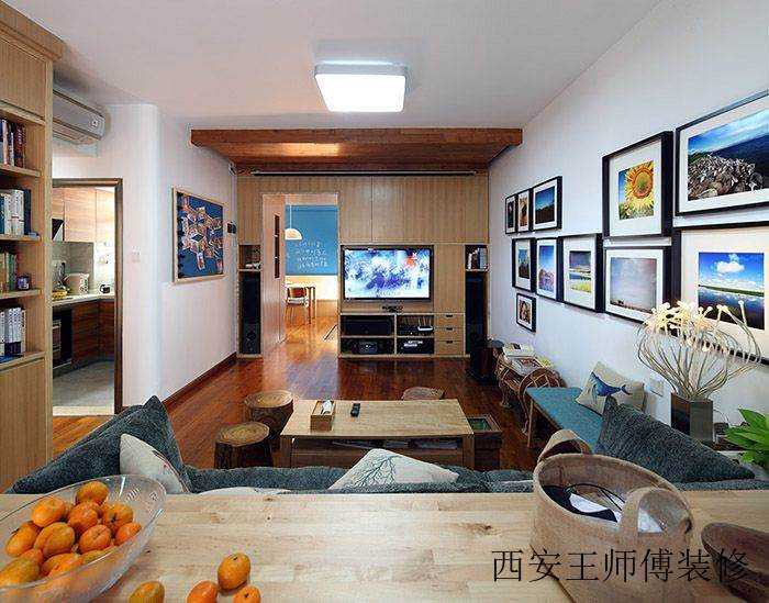 个性现代风客厅照片背景墙效果图