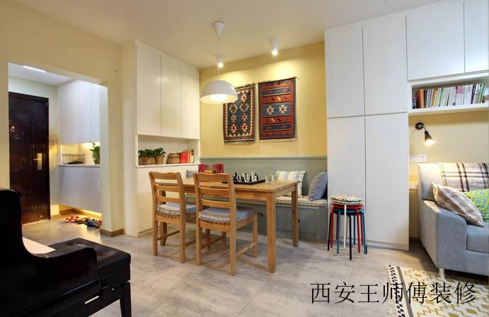 小户型卡座餐厅田园现代装饰效果图