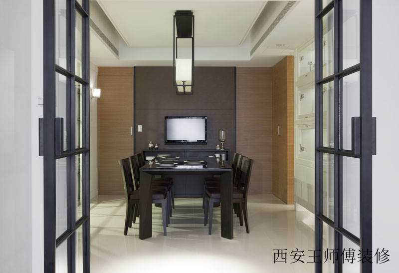 现代摩登实木餐厅设计装修效果图