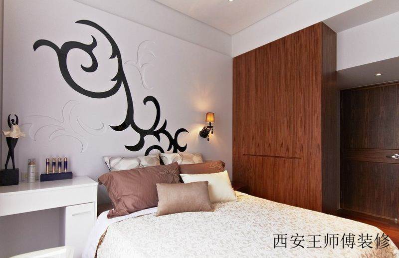 原木舒适现代风卧室效果图