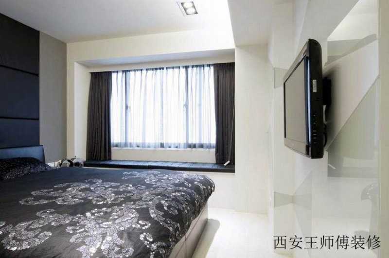 黑白简约现代卧室家装图