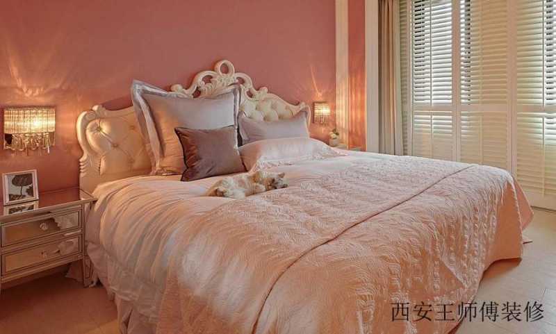 粉色唯美简欧风格卧室装修设计图