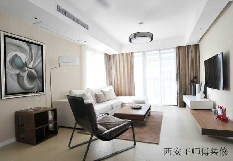 优雅现代简约客厅整体展示图