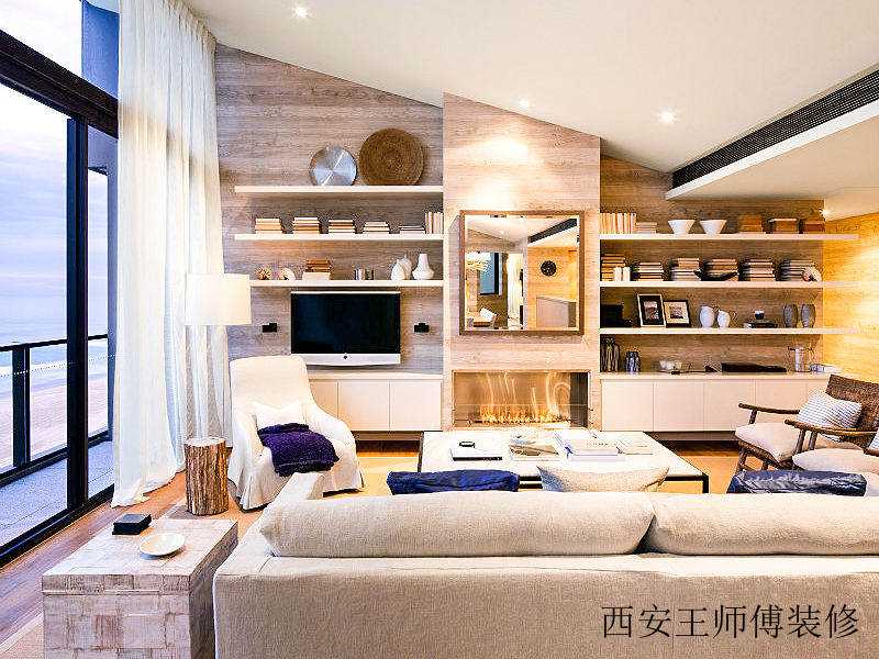 现代自然风海景房客厅电视背景墙效果图