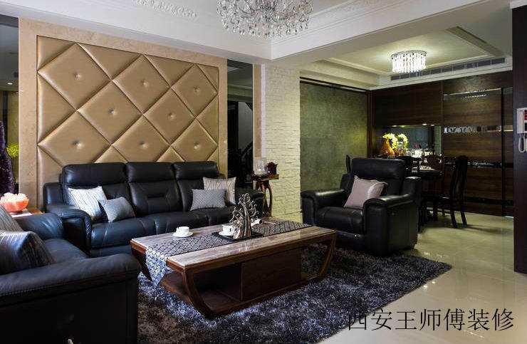 时尚现代客厅软包背景墙设计