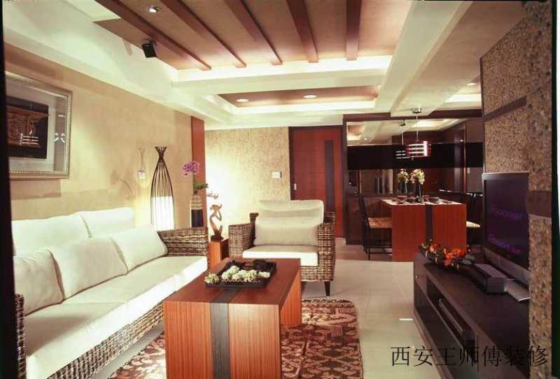 异域东南亚风情客厅吊顶装修效果图