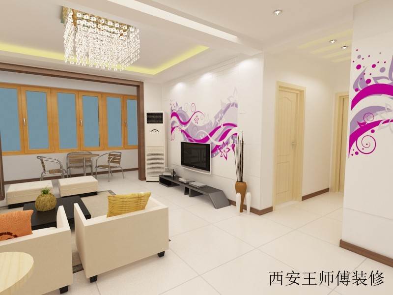 简约客厅电视背景墙装潢图