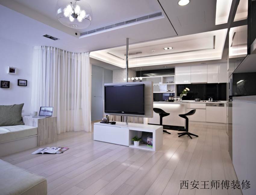 黑白简约现代公寓室内装饰图