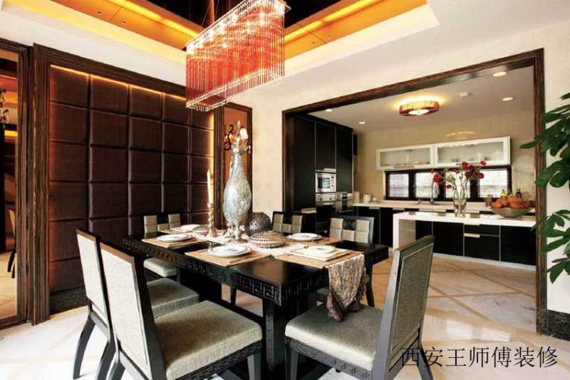豪华摩登新中式风格餐厅隔断设计图