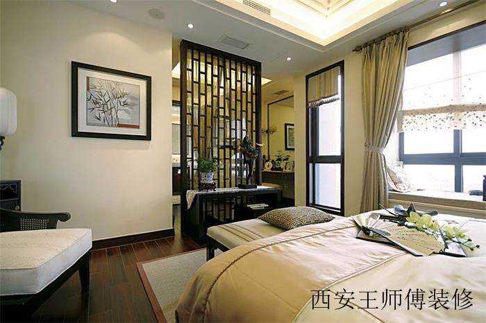 古典中式装修卧室隔断设计