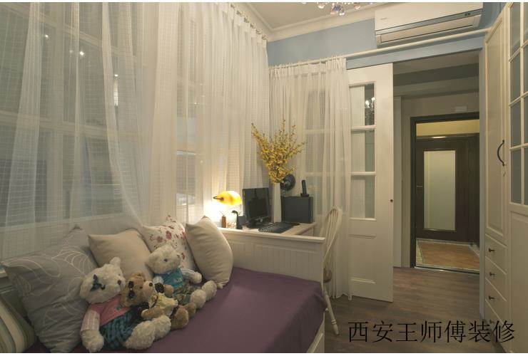 小户型儿童房欧式田园风格纱帘装饰效果图