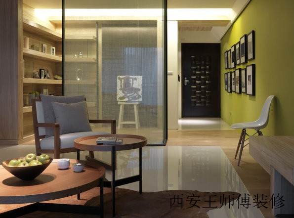 宜家小户型玻璃背景墙隔断图