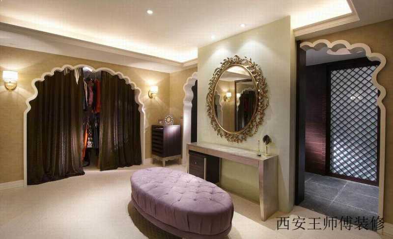 欧式别墅衣帽间梳妆凳效果图