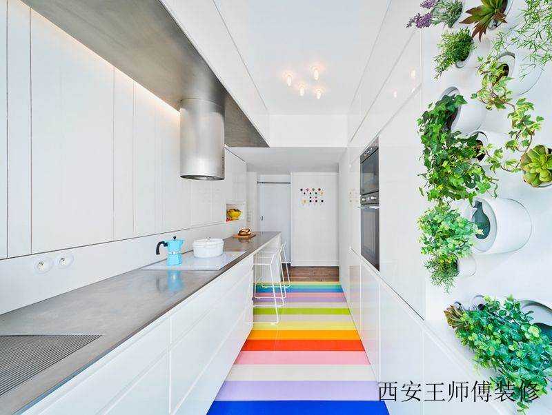 炫彩小户型简约创意设计厨房装潢图