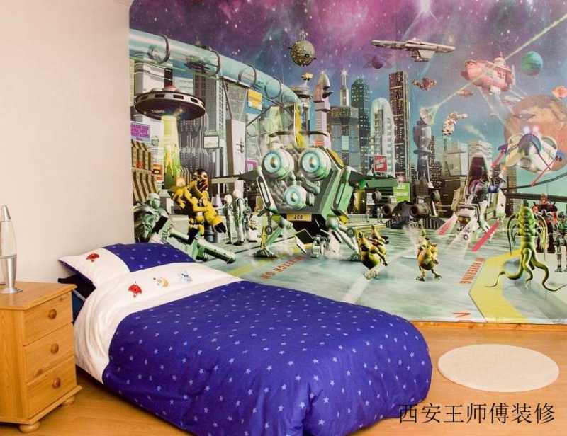 日式儿童房动漫壁纸装饰图