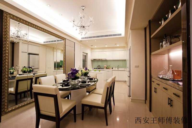 宜家风格家居餐厅玻璃背景墙设计装修图