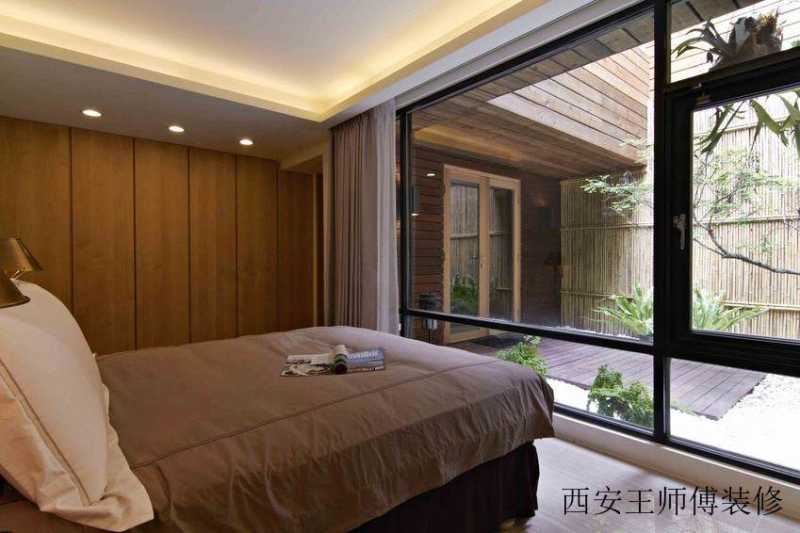现代朴实风情 别墅卧室落地窗设计