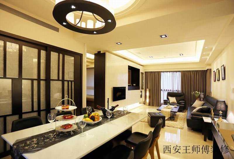 复古简欧风格三居室内家装图