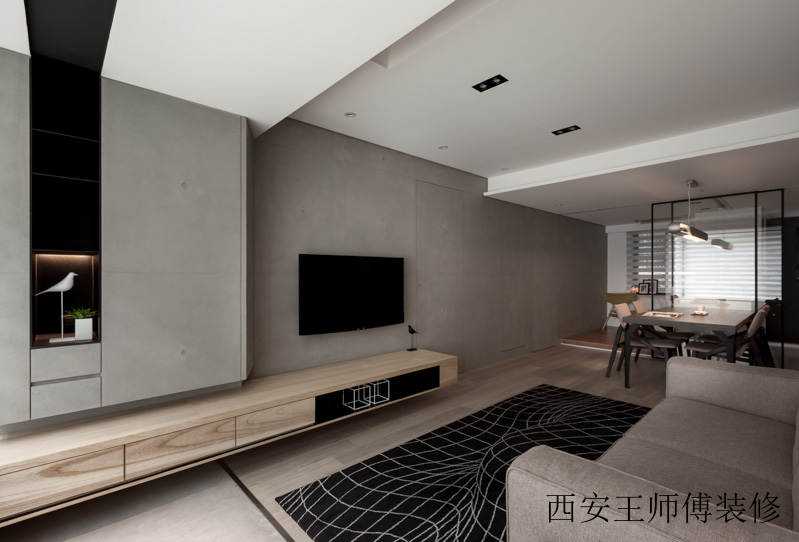 现代深灰色设计背景墙装修效果图