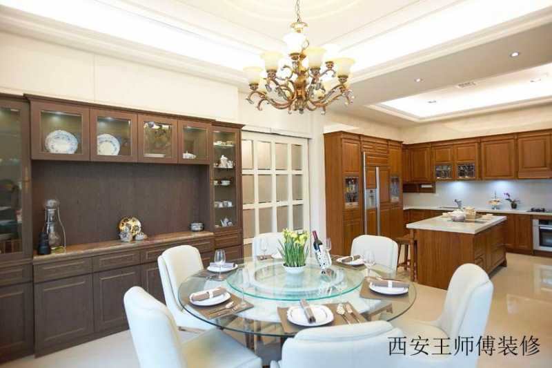 古典美式别墅餐厨房设计装修欣赏图