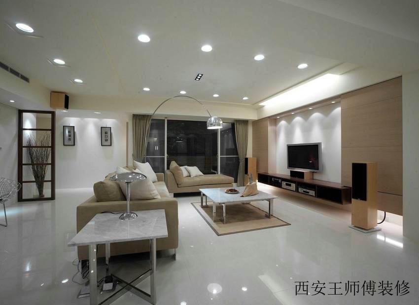 明亮现代客厅垂钓式灯饰效果欣赏图