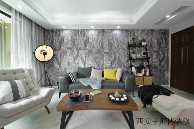 现代文艺混搭客厅沙发背景墙设计