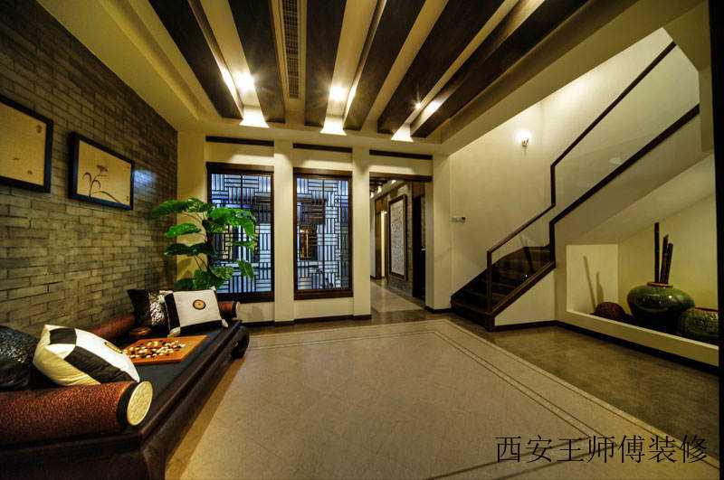 古典新中式风格玄关设计装潢图