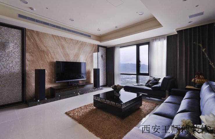 摩登现代公寓客厅落地窗设计