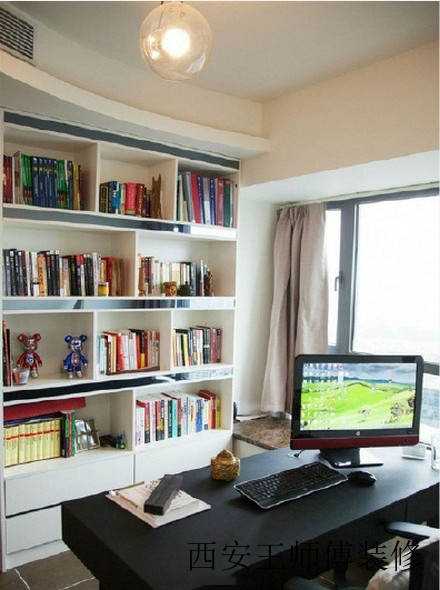 美式书房书柜设计装修图