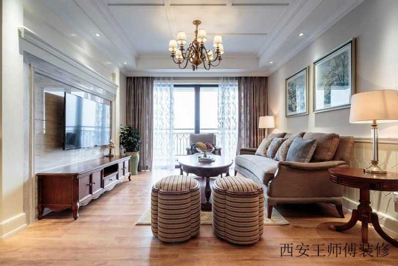 10万打造浪漫典雅美式装修三居效果图