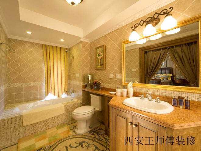 复古森系美式卫浴间效果图
