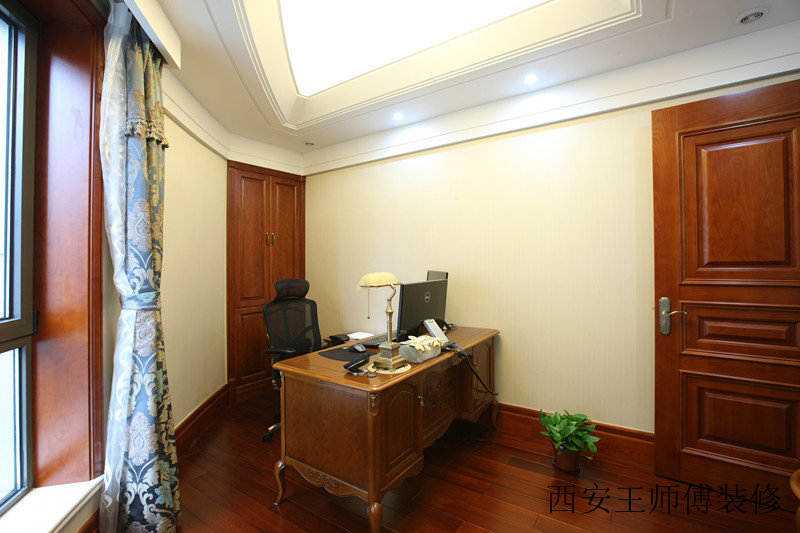 美式风格实木书房装饰效果图