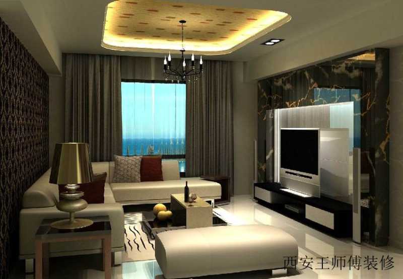 简欧现代混搭客厅整体效果图