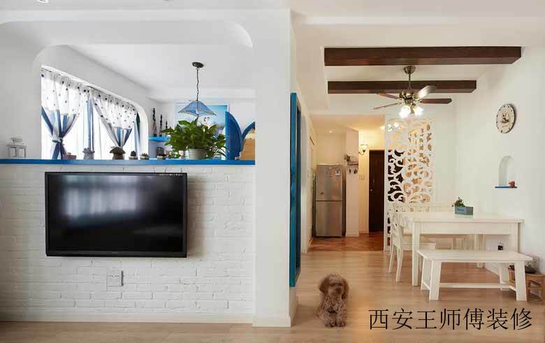 清爽地中海风格两居家装隔断设计装潢图