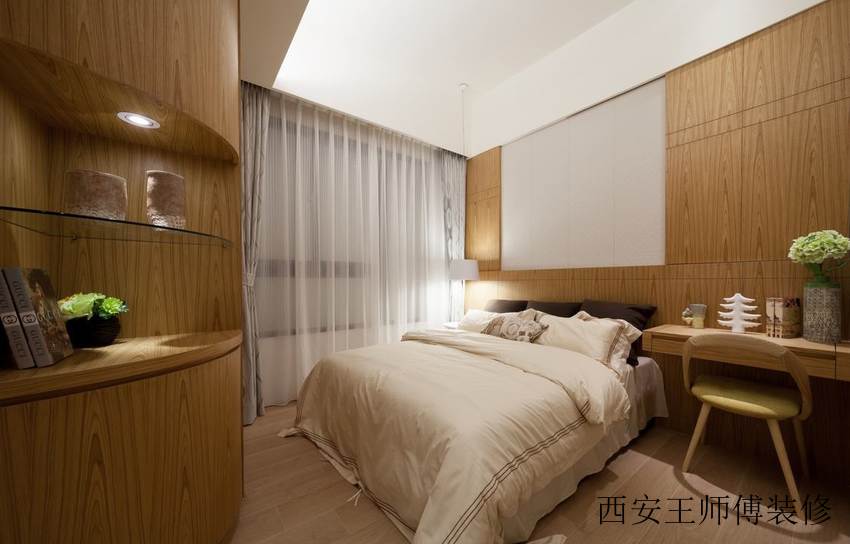 实木清新淡雅日式风格卧室设计装修图