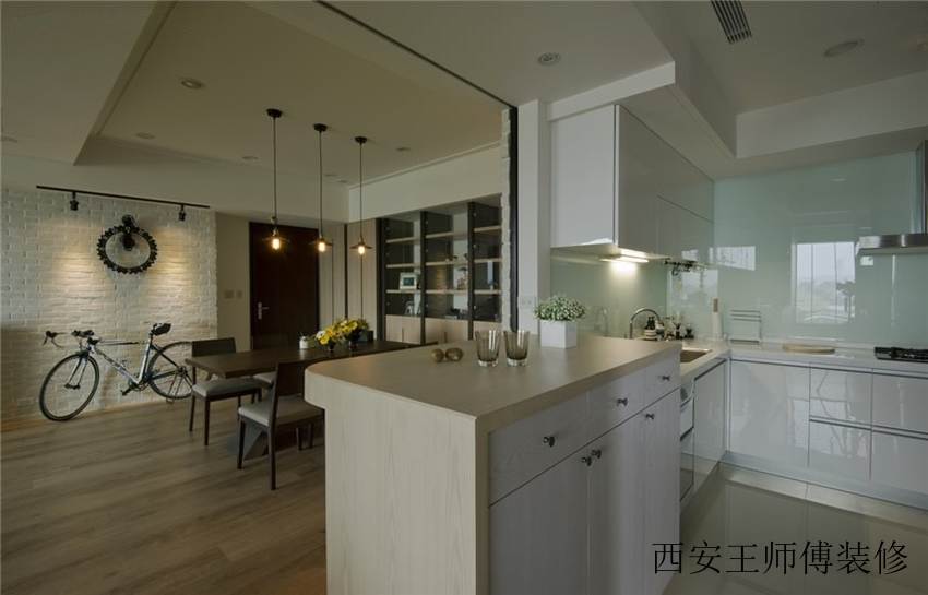 小清新现代简约厨房效果图