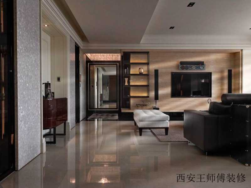 现代时尚公寓室内镜面背景墙设计