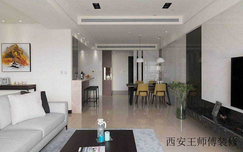 安静祥和简约现代三居餐厅整体设计效果图