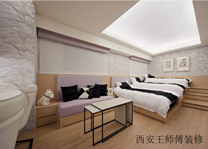 个性简约多功能卧室榻榻米效果图