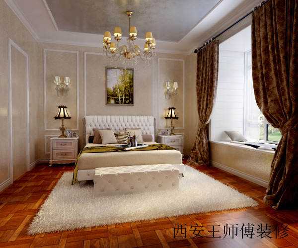 奢华大气欧式主卧背景墙效果图
