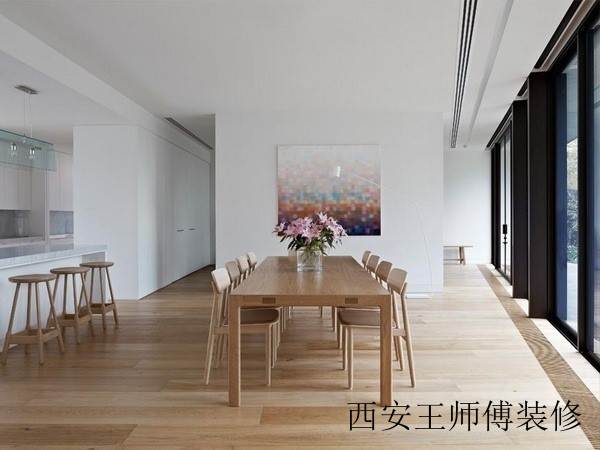 实木现代简约别墅餐厅效果图