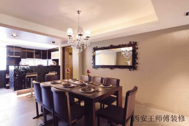 美式现代餐厅挂镜装饰图
