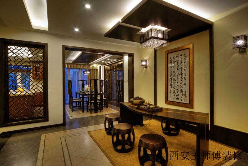 文雅新中式风格茶室设计装修图