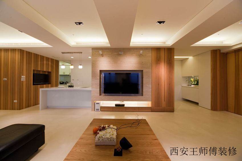 美式风格原木电视背景墙装饰