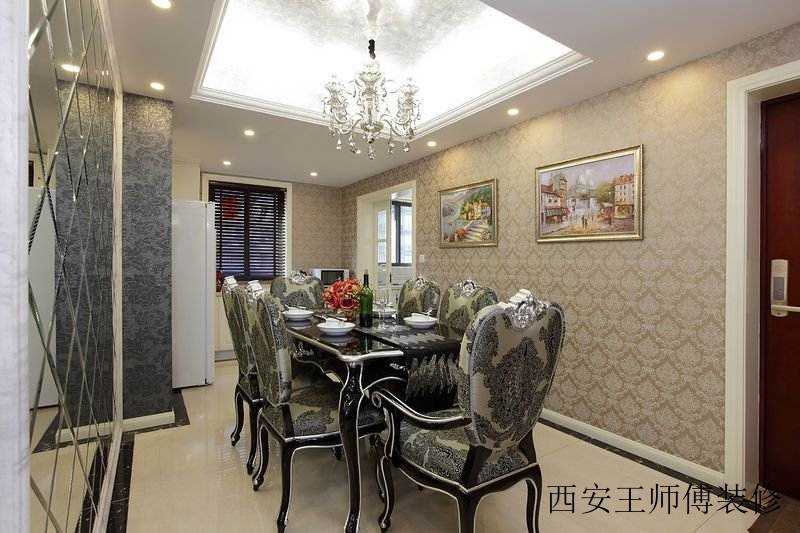 高雅精致新古典风格餐厅吊顶装修图
