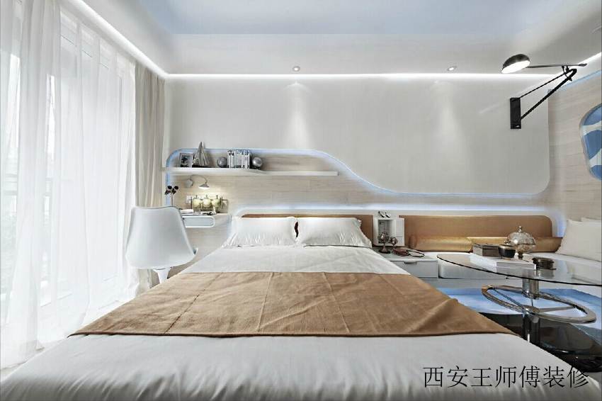 简洁北欧卧室床头设计