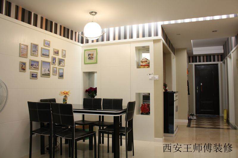 现代简约餐厅隔断背景墙设计效果图