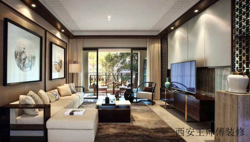 时尚现代中式客厅整体展示图