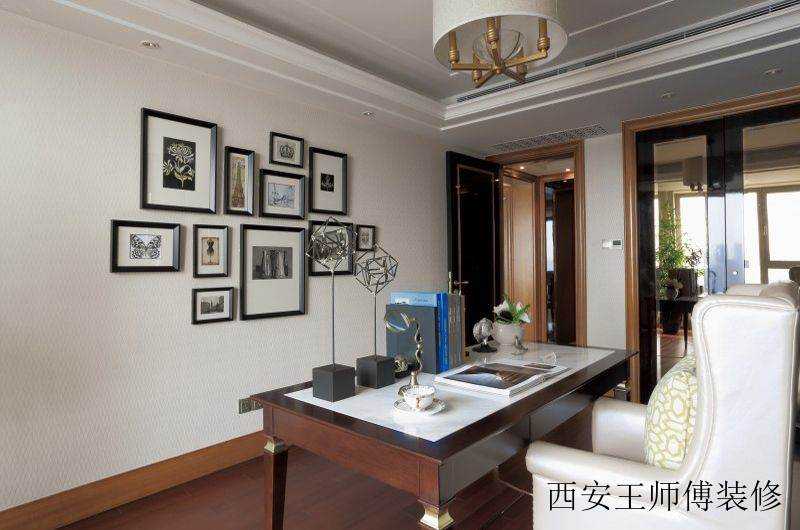 时尚美式装饰风格书房相片墙装饰效果图